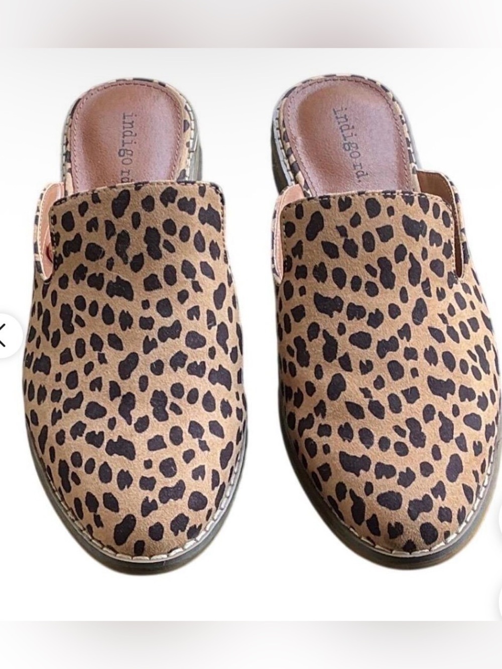 Indigo rd Leopard Print Slip-On Mules - Neutral Brown & Black